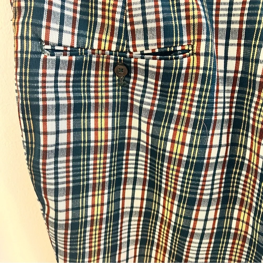 Vintage 1970s LEVI'S Panatela green Plaid Straight Leg pants